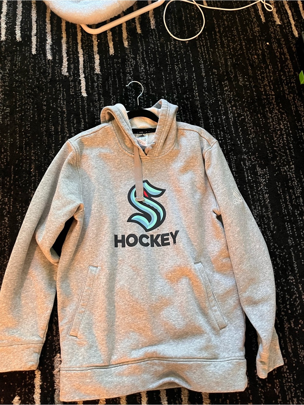 adidas Grey Men's KRAKEN Hoodie with Teal Accent